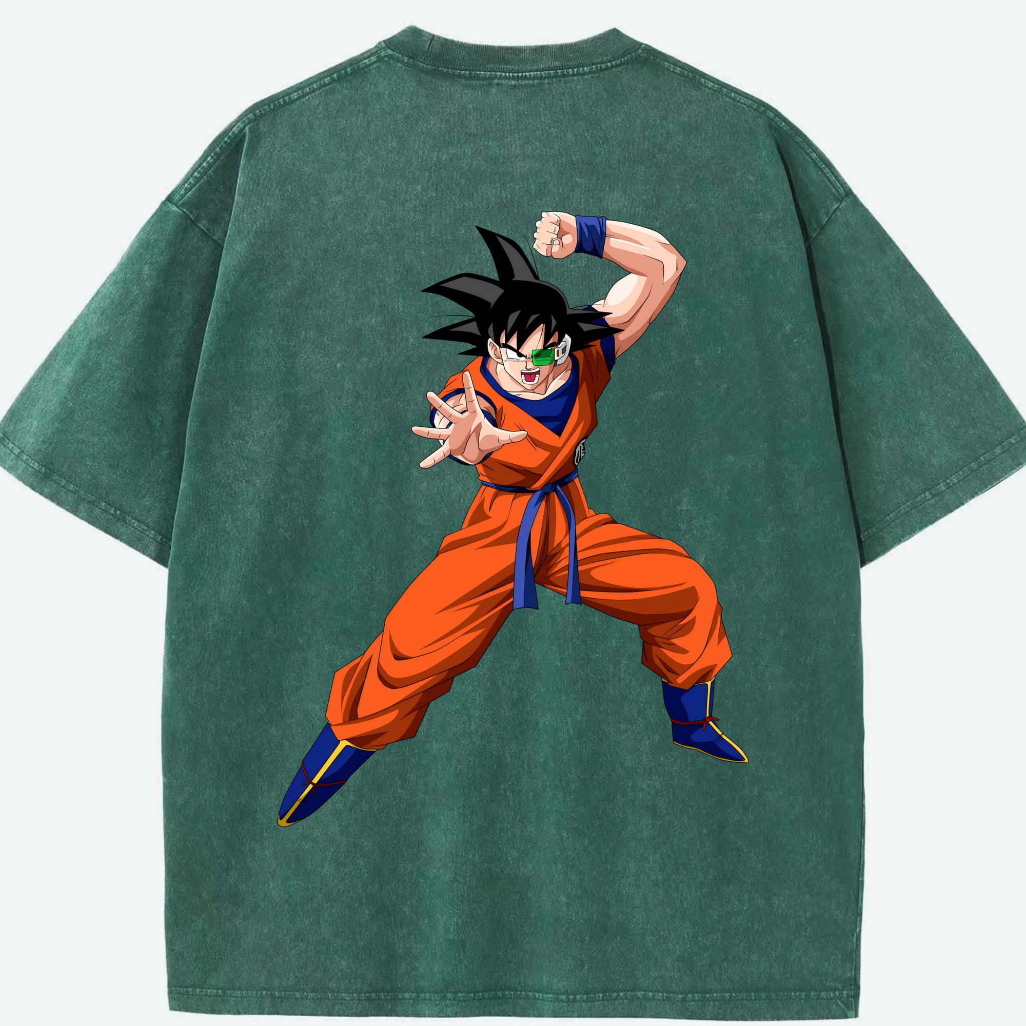 （画像用） ドラゴンボール 孫悟空（そん ごくう）Son Goku カカロット DRAGON BALL Kakarotto 綿100% ヴィンテージ風 半袖Tシャツ（背面プリント）